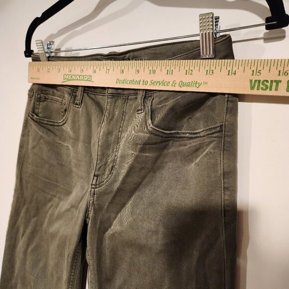 American Eagle Olive Green Tomgirl Pant AEO Stretch Twill Jegging Pants sz‎ 00 - Picture 8 of 10